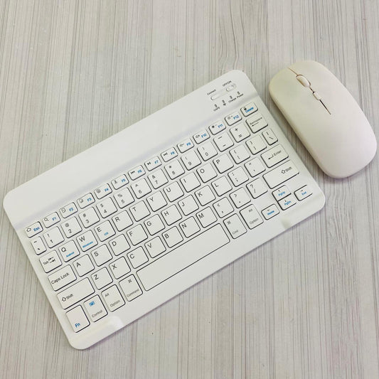 TECLADO CON MOUSE INALAMBRICO BLANCO