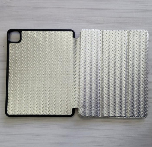 IPAD PRO 11/ AIR 4/5 - COBERTOR TIPO AGENDA TORNASOL PLATEADO