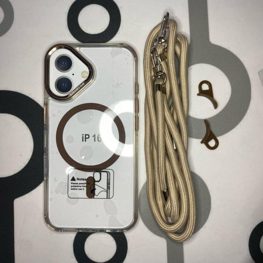 IPHONE 16 - CLEAR MAGSAFE CON CROSSBODY CAFE