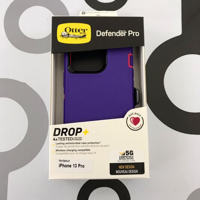 IPHONE 13 PRO - OTTER DEFENDER MORADO PURPURA BOTONES FUCSIA