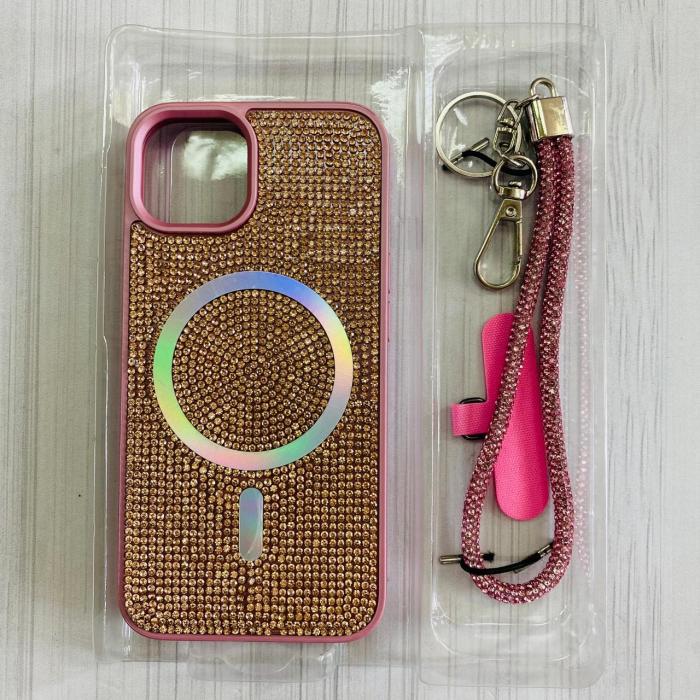 IPHONE 13 - CASE & STRAP GLITTER PINK