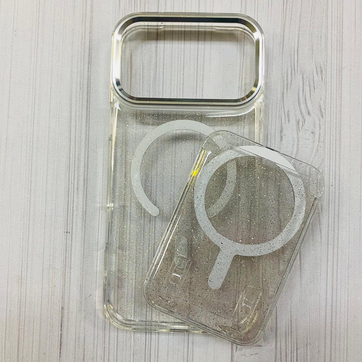 IPHONE 17 PRO MAX - CASE WITH CARD GLITTER CLEAR