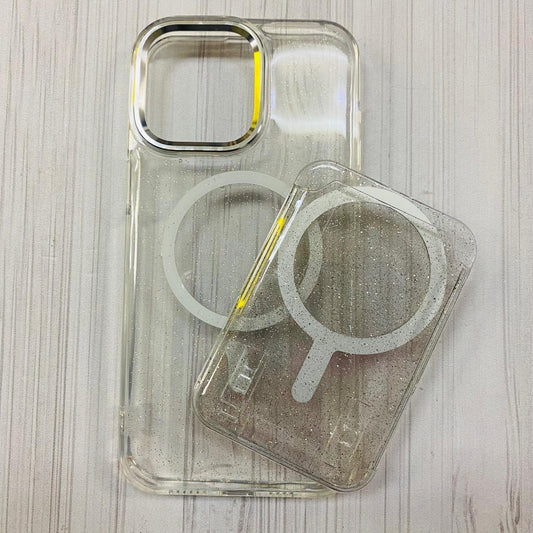 IPHONE 16 PRO MAX - CASE WITH CARD GLITTER CLEAR