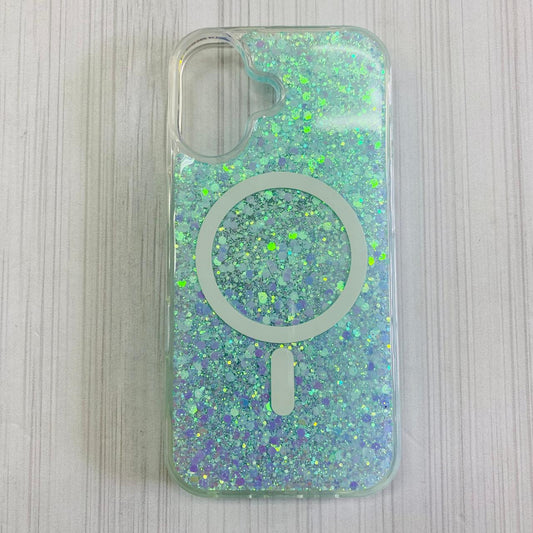 IPHONE 17 - CLEAR CASE GLITTER AQUA