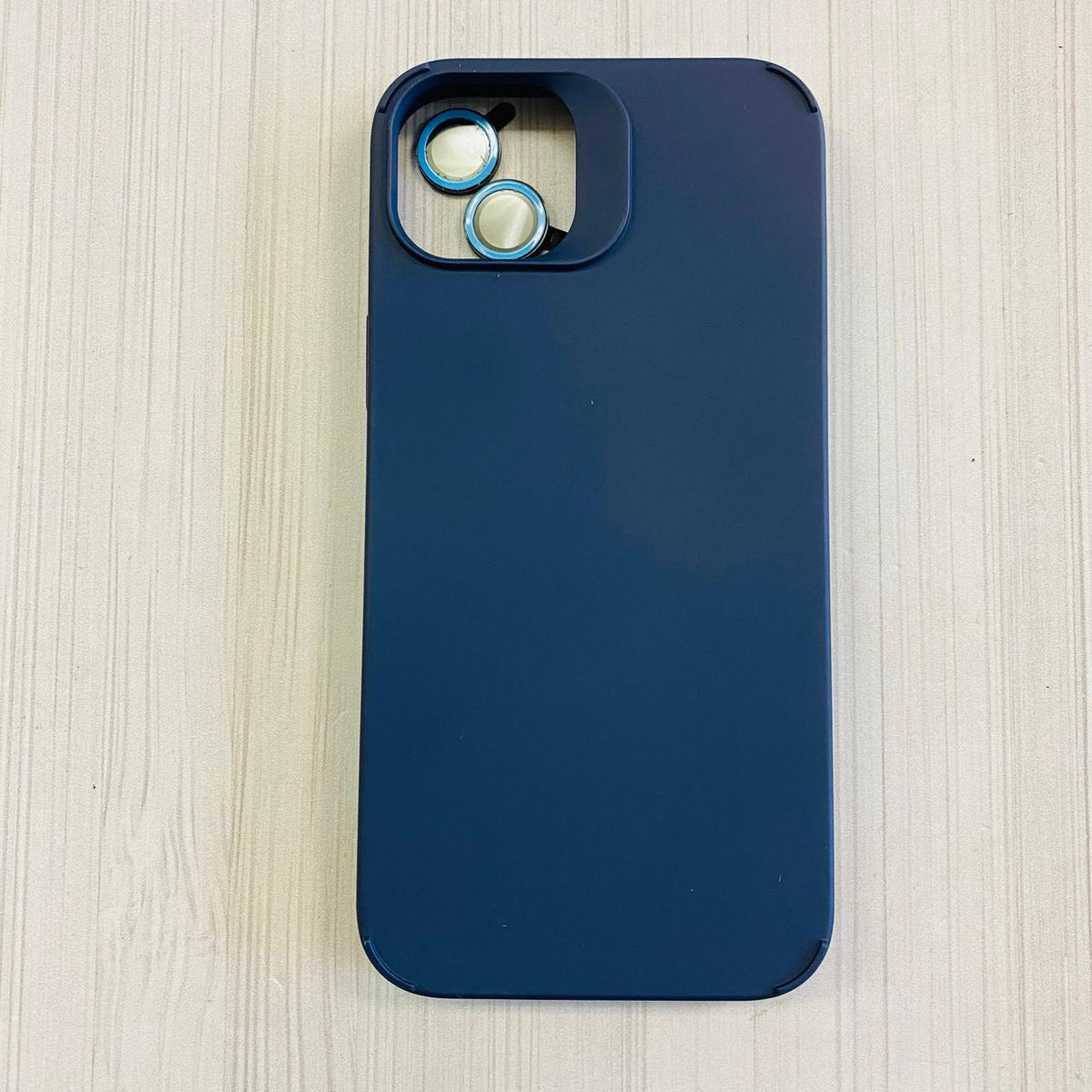 IPHONE 15 PLUS - SILICON CASE CON VIDRIOS DE CÁMARA AZUL
