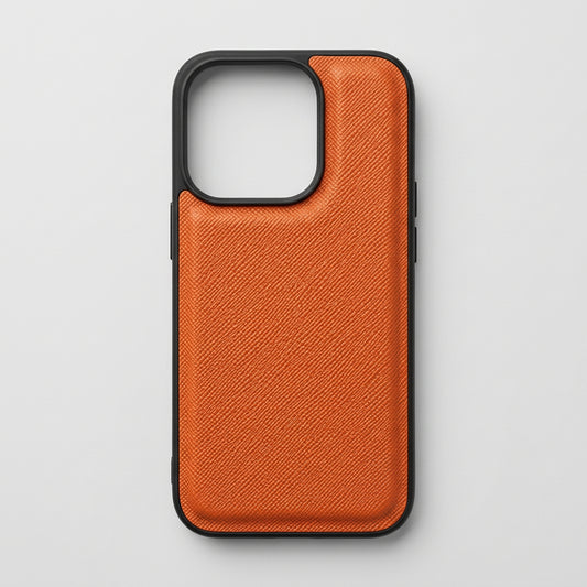 IPHONE 14 PRO - COBERTOR DE CUERO NARANJA