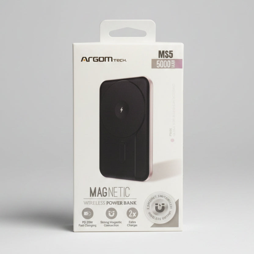 POWER BANK PINK 5000 mAh - ARGOM TECH