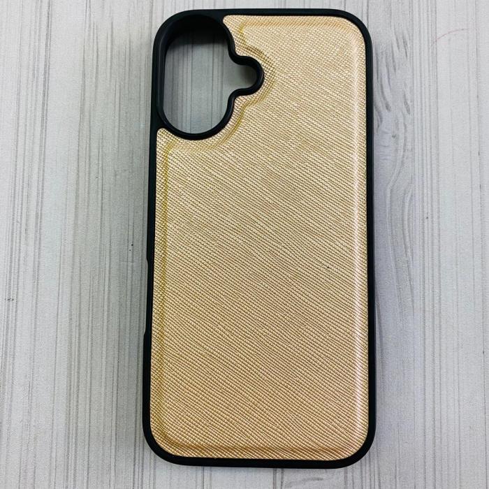 IPHONE 16 - COBERTOR DE CUERO DORADO