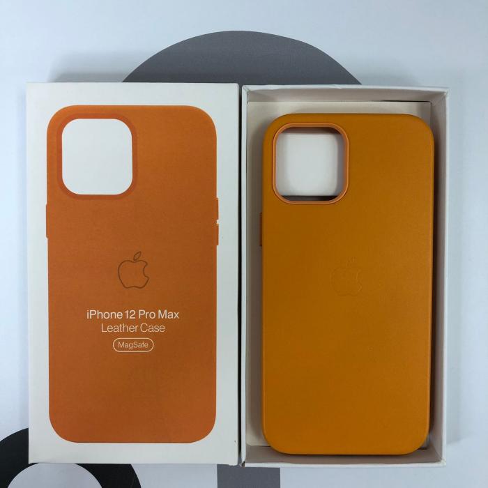 IPHONE 12 PRO MAX - COBERTOR DE CUERO MAGSAFE NARANJA