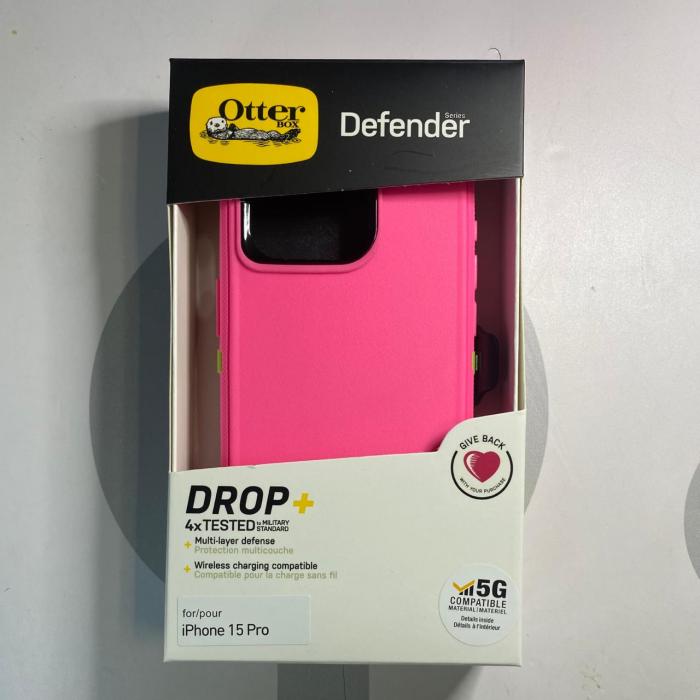 IPHONE 15 PRO - OTTER DEFENDER ROSADO