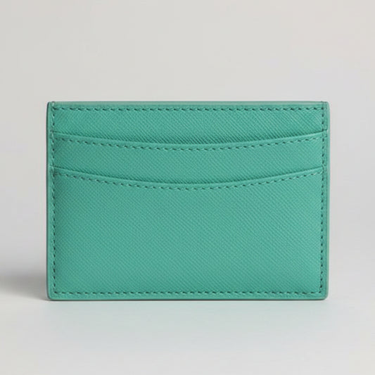 TARJETERO DE CUERO - VERDE MENTA