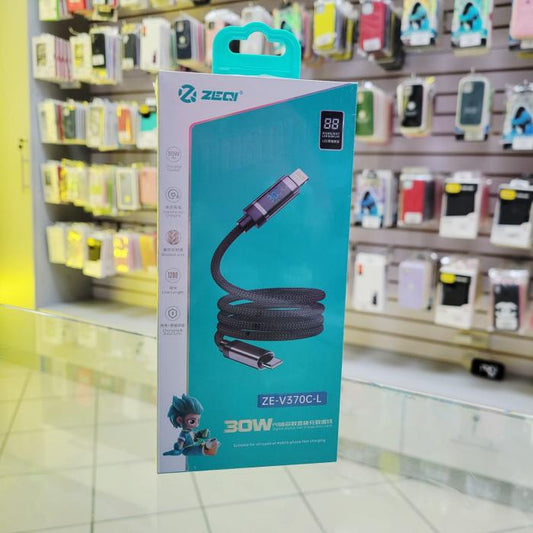 ZEQI CABLE TIPO C - LIGHTNING 30W WITH DIGITAL DISPLAY