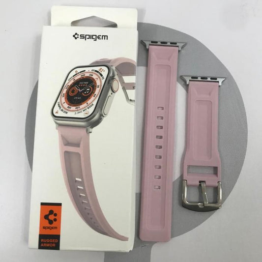 BANDA SILICON CON RELIEVE SPIGEN 42/44 /45 - ROSADO