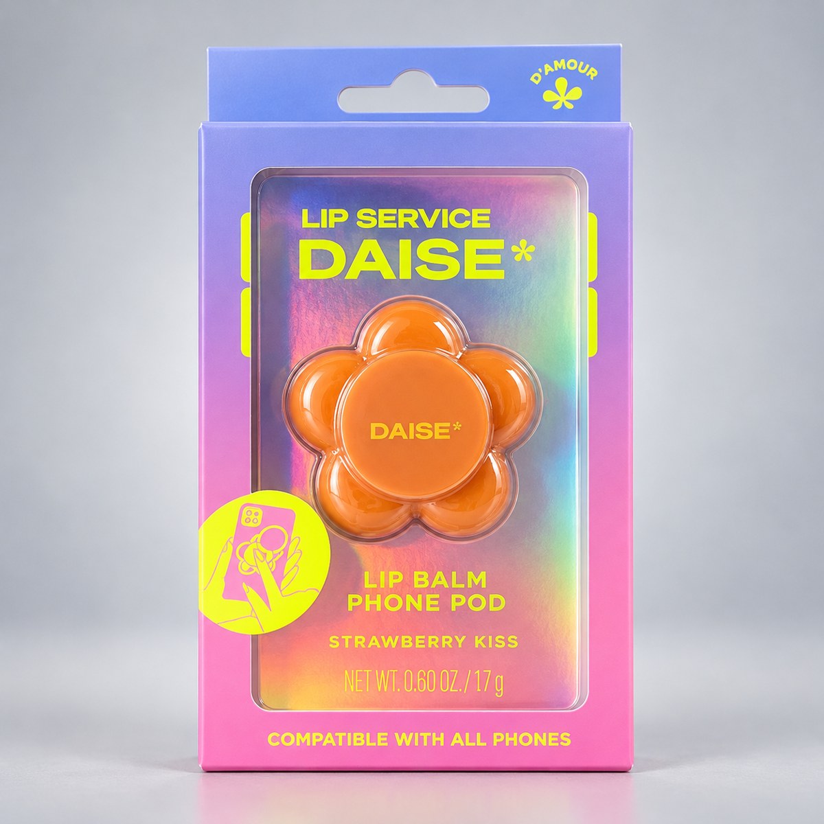 Daise Lip Balm Phone Pod naranja