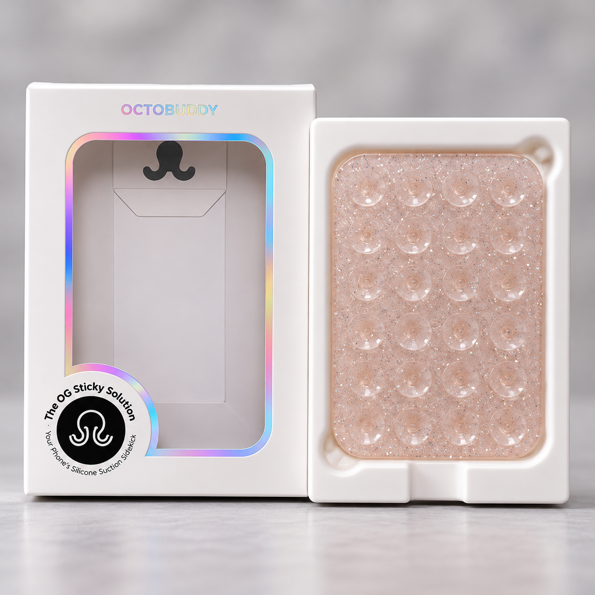 OCTOBUDDY ROSA CHAMPÁN GLITTER SEMITRANSPARENTE