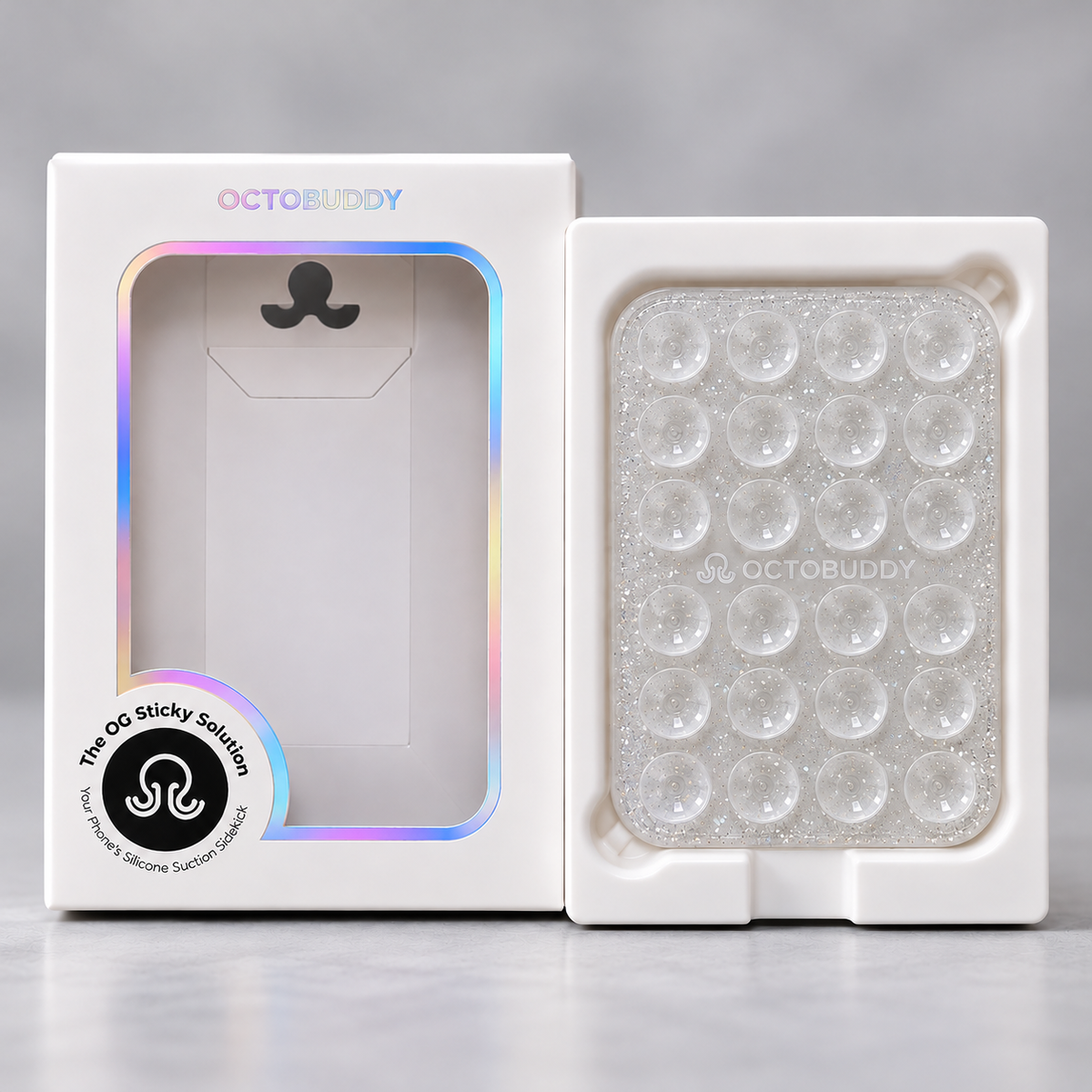 OCTOBUDDY BLANCO PLATEADO GLITTER SEMITRANSPARENTE