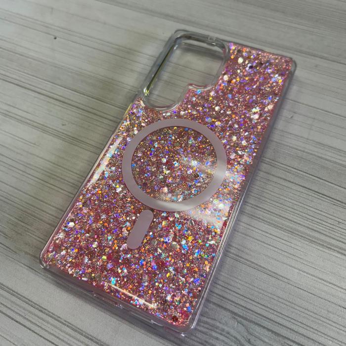 SAMSUNG GALAXY S24 ULTRA - CLEAR CASE GLITTER ROSADO