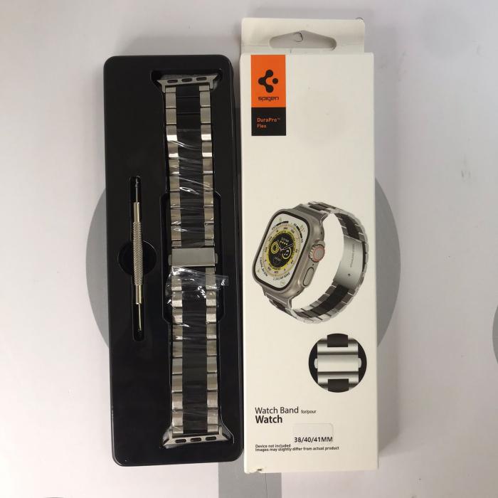 BANDA SPIGEN METALICA 38/40/41 MM  - PLATEADO Y NEGRO