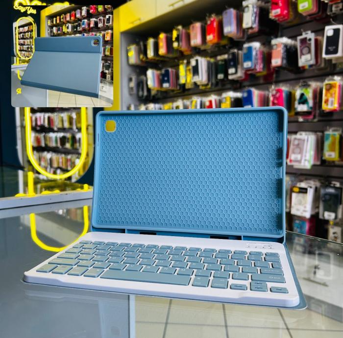 SAMSUNG TAB A7 - COBERTOR AZUL GRISÁCEO CON TECLADO
