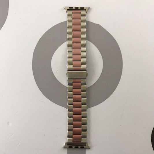BANDA METALICA AJUSTABLE 42/44/45 - PLATEADA ROSADA