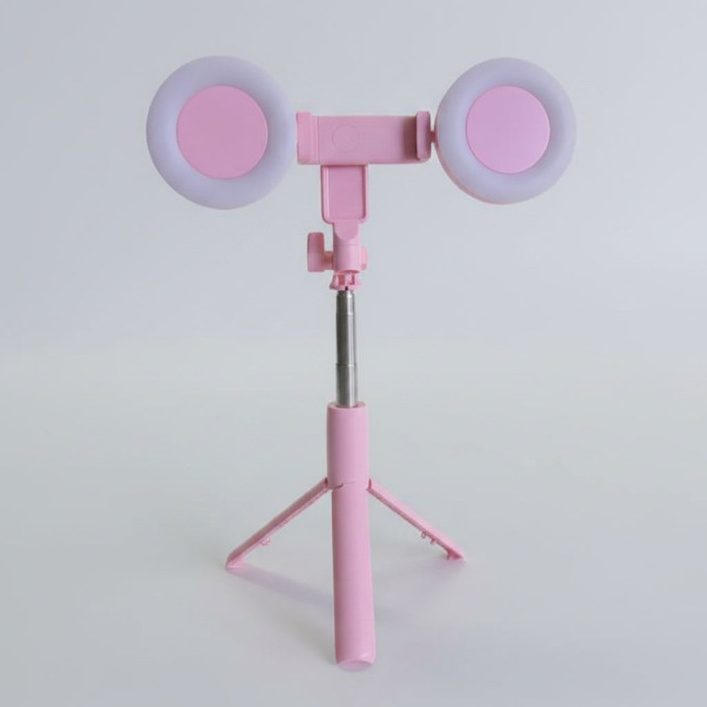 SELFIE STICK BLUETOOTH CON DOBLE ARO DE LUZ