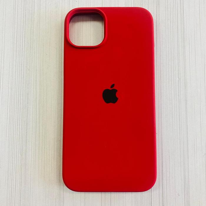 IPHONE 15 PLUS - SILICON CASE ROJO MAZ NEGRA